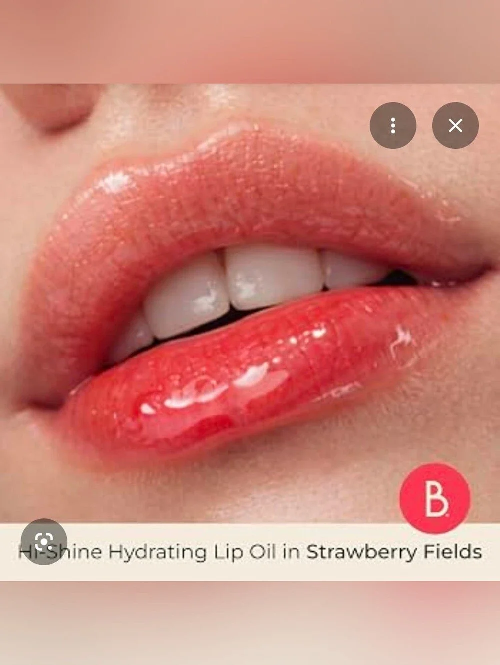 Beauty For Real Lip Revival Hi-Shine Hydrating Lip Oil- Strawberry Field BNIB